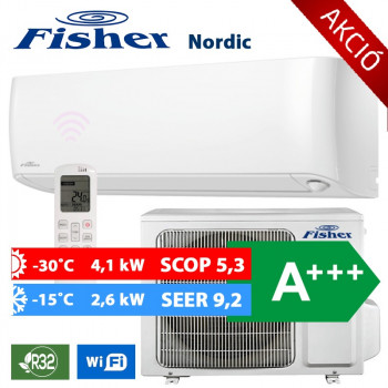 Fisher FSAIF-NORD-93AE3 / FSOAIF-NORD-93AE3 Nordic split klíma R32, WIFI 2,6 kW,